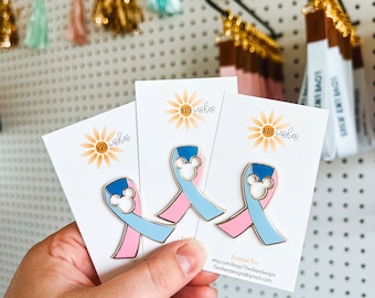 You’ll Be In My Heart, Always Pin | Miscarriage / Pregnancy Loss Awareness Ribbon | Hard Enamel Fantasy Pin | Theme Park Accessory Badge