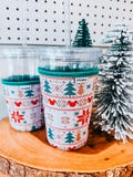 Once Upon a Christmastime ‘Sweater’ Sleeve | Insulated Iced Beverage Cup Holder | Theme Park Coffee Cozy