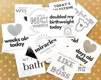 NICU Milestone Cards - NICU & Preemie Baby Gift