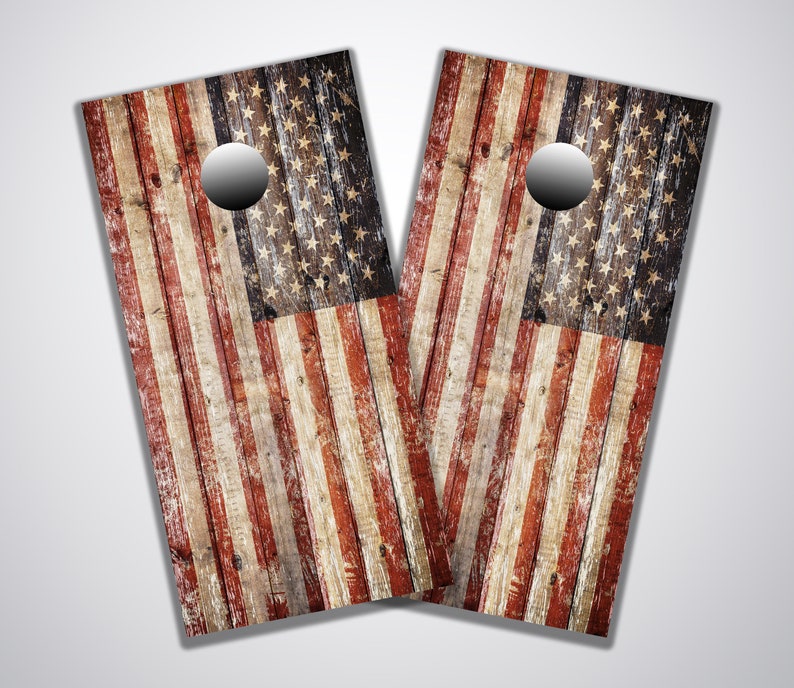 American Flag cornhole wraps, cornhole decals, skins and vinyl decals 