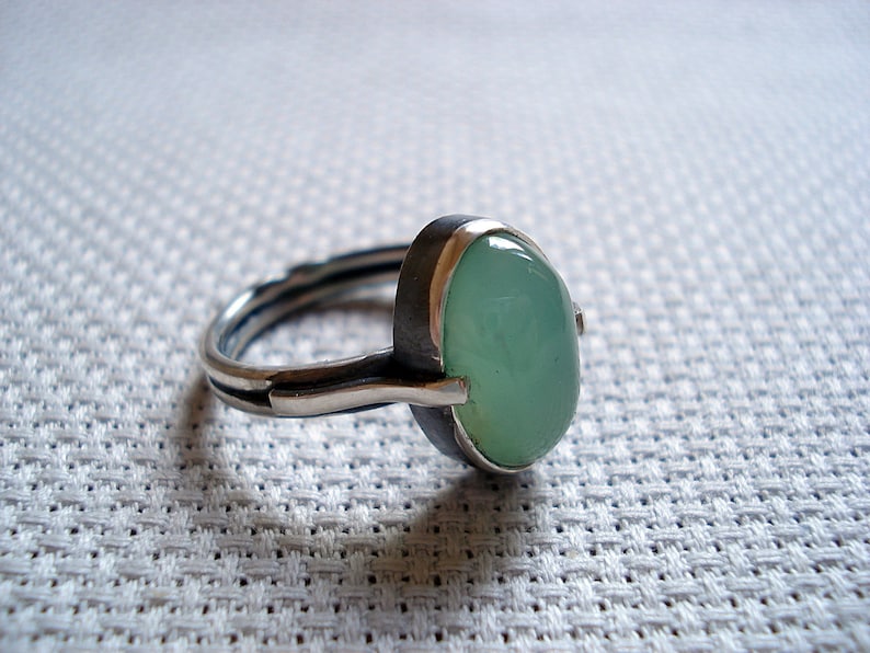chrysoprase sterling silver rings green stone rings for women chrysoprase ring Silver ring silver rings beautiful rings