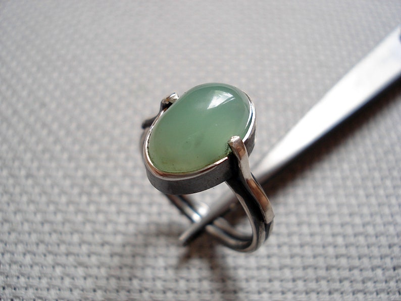 chrysoprase sterling silver rings green stone rings for women chrysoprase ring Silver ring silver rings beautiful rings