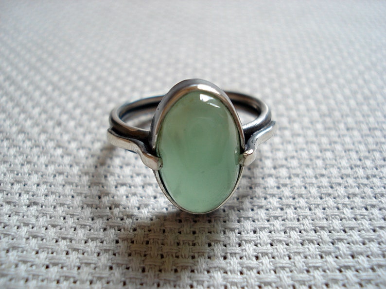 chrysoprase sterling silver rings green stone rings for women chrysoprase ring Silver ring silver rings beautiful rings