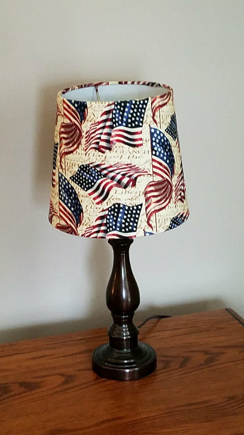 Patriotic Lamp Shade American Flag Decor United States Usa Lighting Office Bar Entry Memorial Da