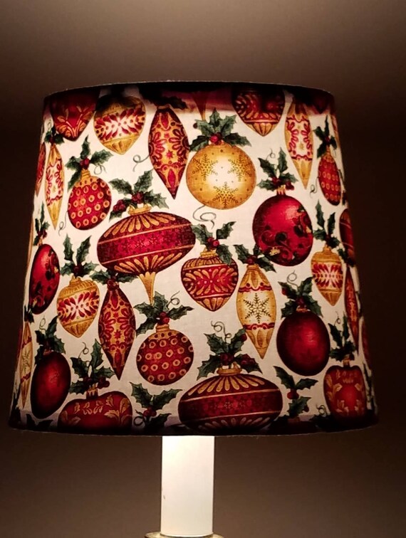 Christmas Lamp Shades Christmas Decor Fabric Lampshade Etsy