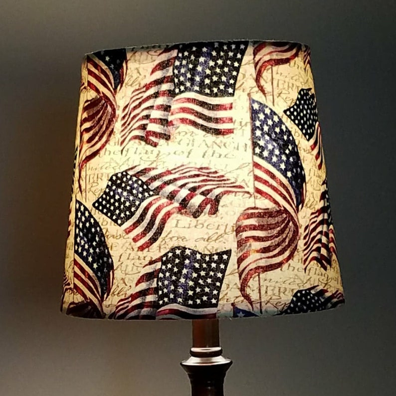 Patriotic Lamp Shade American Flag Decor United States Usa Lighting Office Bar Entry Memorial Da