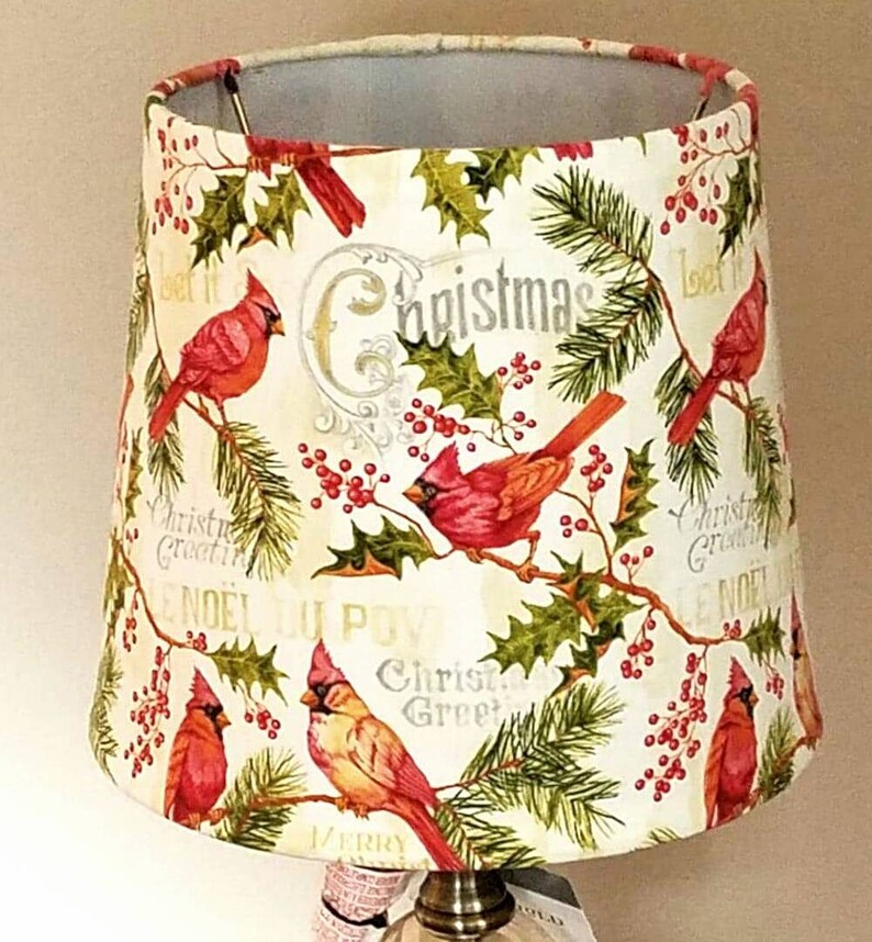 New Cardinals Lampshade Decor Decorator Lamp Shade Holiday Shades Wrapped Lampshades Custom