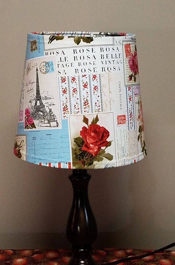 Postcard From Paris Lamp Shade Shabby Chic Decor Lampshade Etsy