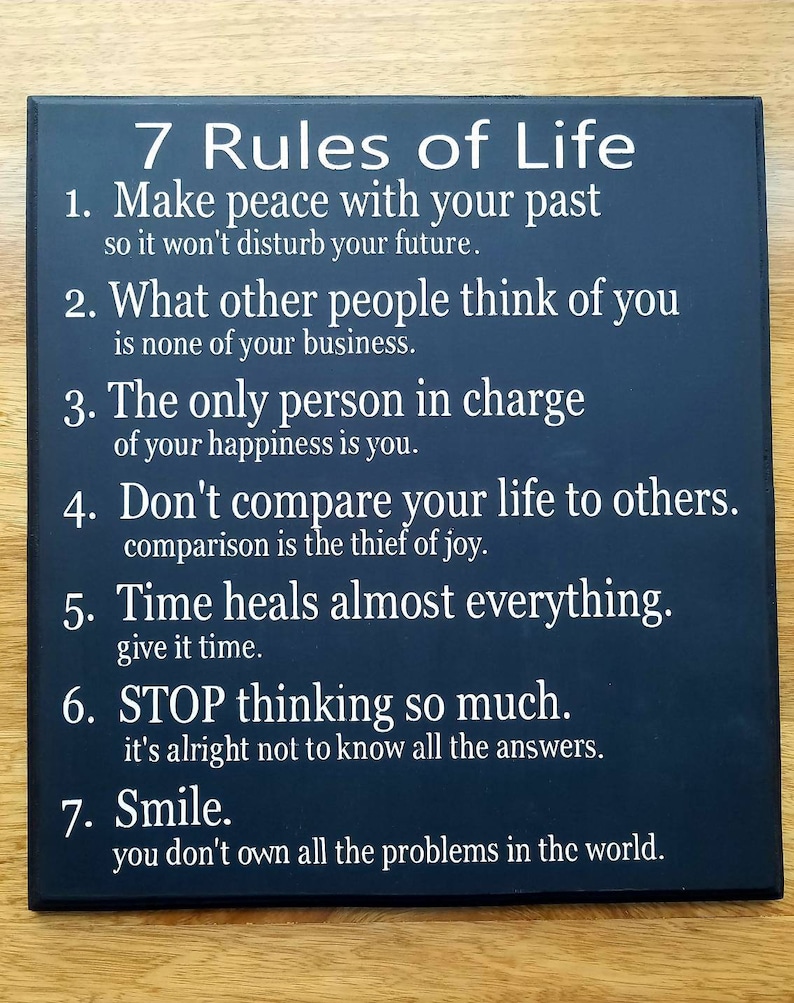 7 Rules of Life | Etsy