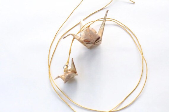 Mama Und Tochter Geschenk Gold Origami Papier Kran Danken Sie Minimalistisch Hochzeit Partei Schmuck Recycling Hergestellt In Amerika Geschenk