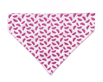 Size L Sleeve Style, Summer Fruit Watermelon Dog Bandana, Comfortable Reversible Accessory Idea, Bandanna for Family Pet, Golden Retriever