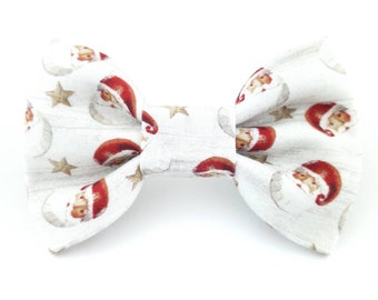 Santa bow tie for puppy or cat, Cute accessory for dogs collar, dog wardrobe accessories, Detachable Pet Bowtie, Cute pup clothes occasion