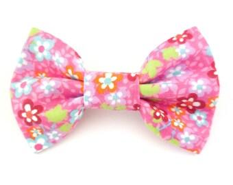 Floral Bow Ties for Dogs, Detachable Dog Bowtie, Pet Bow Tie Photo Prop for Weddings, Birthdays, or Instagram Photo Shoots, Cute Cat Bowtie