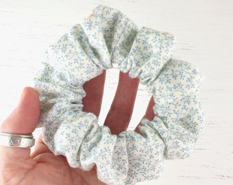 Ladies hair scrunchie in a pretty feminine cottage core style, Ponytail hair tie, Unique casual floral gift for sister who has everything