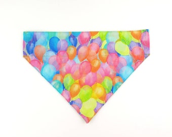 Dog bandana for birthday, Comfortable & reversible for pet's over the collar scarf, Colourful cat accessories for special occasions or party