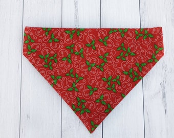 Over the Collar Christmas Bandana for Dog, Neck Scarf for Puppy and Cat,  Reversible and Comfortable Pet Outfit, Sizes XS S L,  Photo Prop