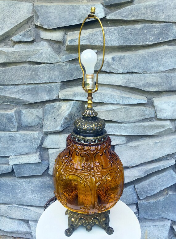 mid century glass lamp