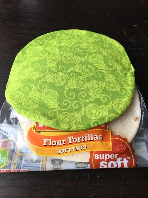 Neon Green Flowers Tortilla Warmer Pot Holder Microwaveable Etsy