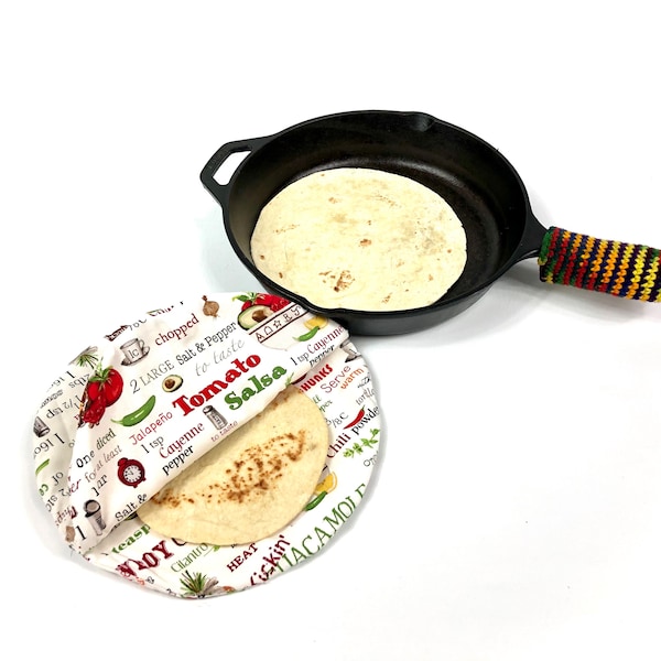 Salsa and Chili tortilla warmer / pot holder/ microwaveable/ trivet/ purple kitchen decoration/ potato steamer/ gift for mom/ flower kitchen