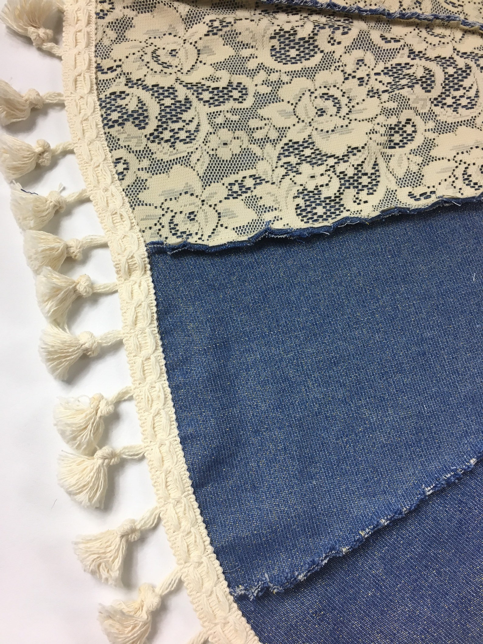 Denim Tree Skirt With Tassels / Rustic Christmas Tree Skirt Etsy