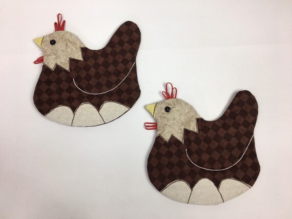 Poulet en bois fêlés poule personnalisé table napperon