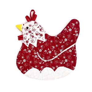 Hen Hot Pad: Floral Chicken Oven Mitt, Kitchen Decor