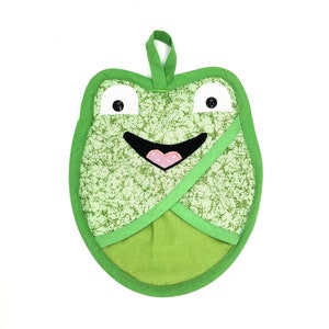 Linen Striped Oven Mitt | Kiss That Frog — Hoppe Shoppe