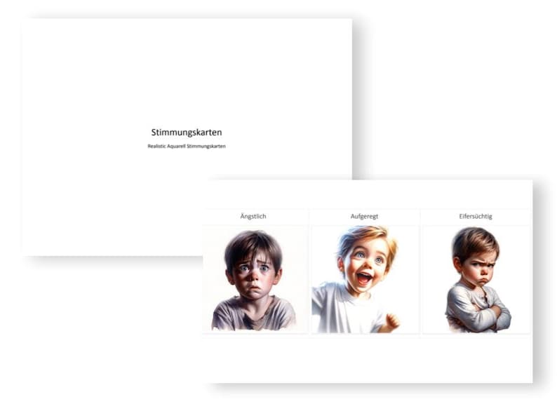 Children's Emotions Cards Montessori Feeling Cards Printable Emotions for Toddlers Preschool children image 1