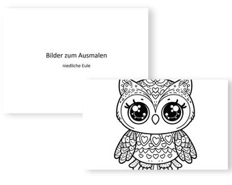 12 owl coloring pages for adults and children to print out digitally