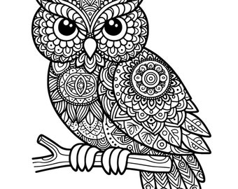 4 owl mandala coloring pages to color