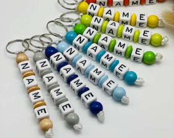 Keychain with name, many colors, name tag, school enrollment, kindergarten