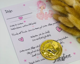 Zahnfee Brief Fee mit Goldmünze