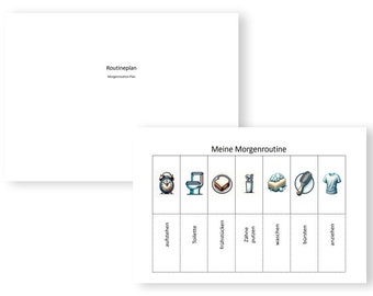 Morgenroutine Plan für Kinder | Routineplaner zum Anhaken | Tagesablauf üben | Montessori | Lernmaterial zum selber ausdrucken