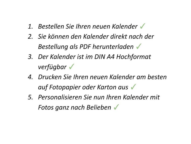 Kalender Druckvorlage 2024 Fotokalender modern Vorlage zum ausdrucken zum personalisieren deutsch Kalender drucken Bild 4