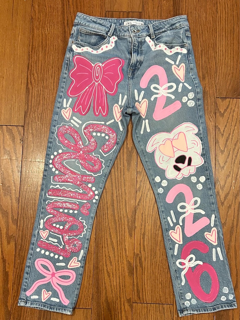 Custom Painted Jeans image 1