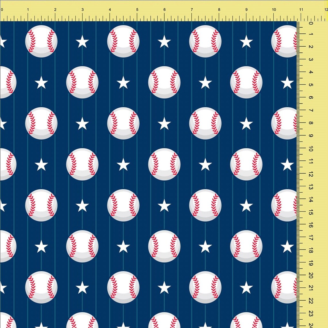 Baseball Fabric Sports Baseball Star Print Fabric By The Etsy