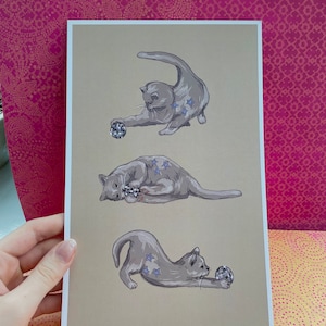 Mirrorball Kitty Print