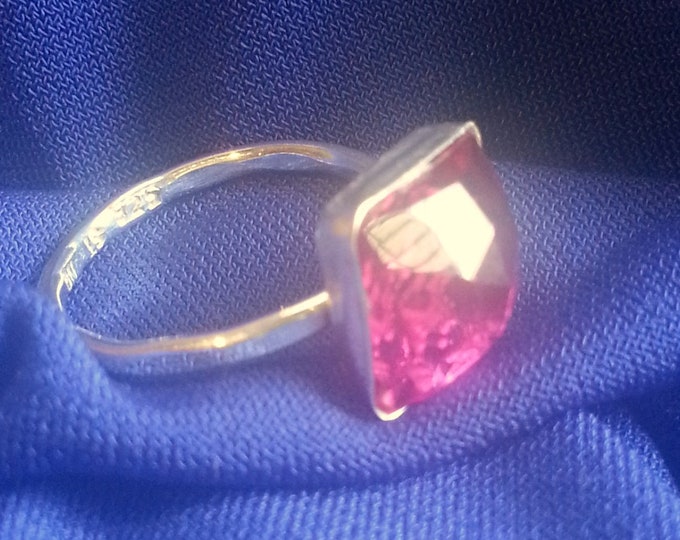 Raspberry and Tanzanite Sterling Ring