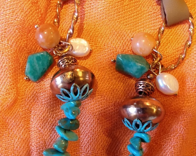 Original Design Turquoise and Beaded  Necklace