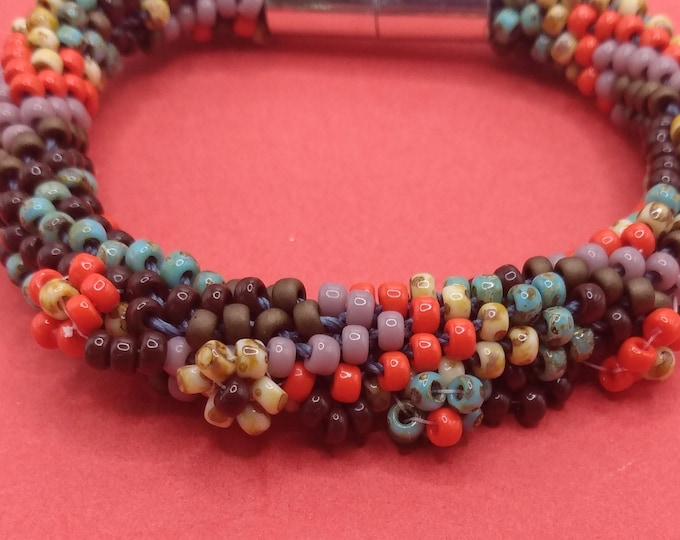 Multi-colored kumihimo Cuff Bracelet