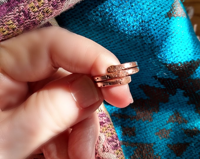 Hammered  Recycled Copper Wrap Ring
