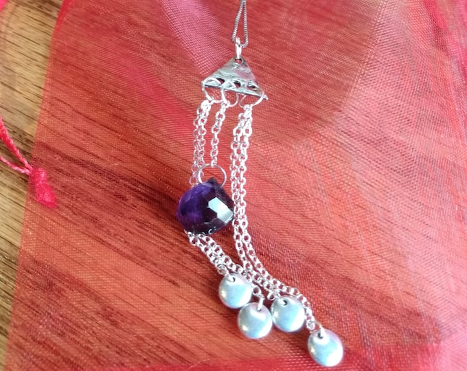 Original Design Amethyst and Silver Necklace Set