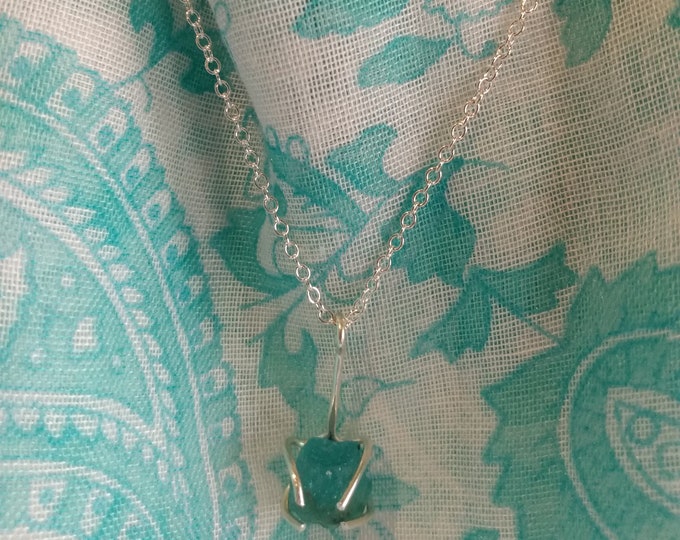 Raw Apatite Stone Pendant Necklace