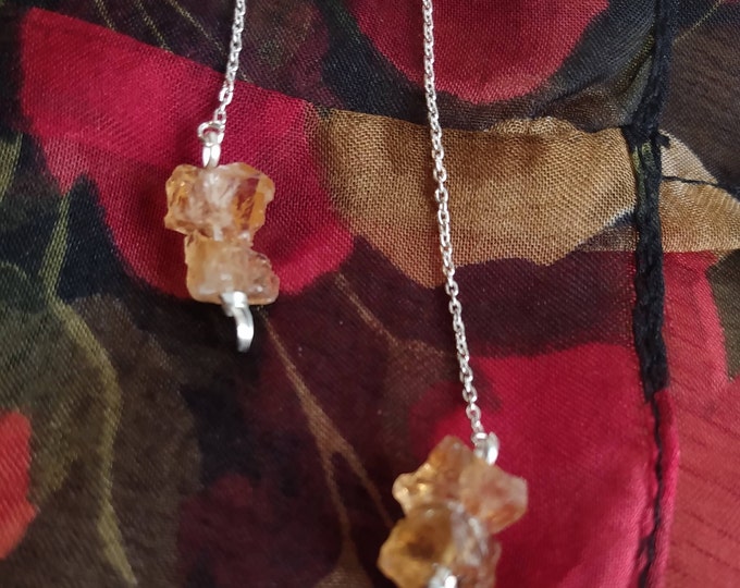 Original Sterling and Citrine Threader Earrings