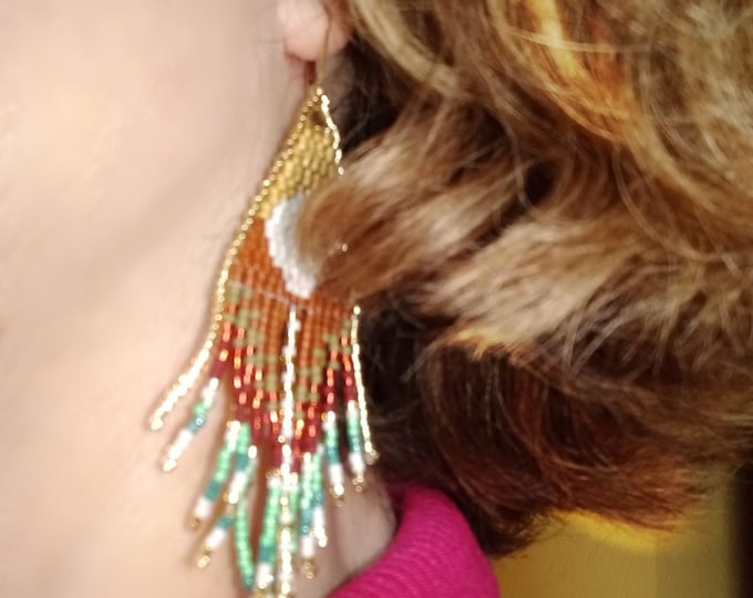 Dressy Fringe Southwest Style Beaded Earrings