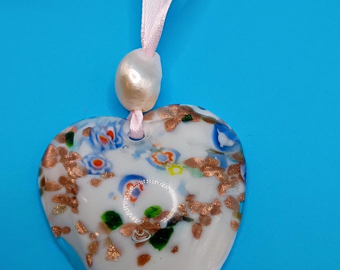 Glass Heart Pendant Necklace