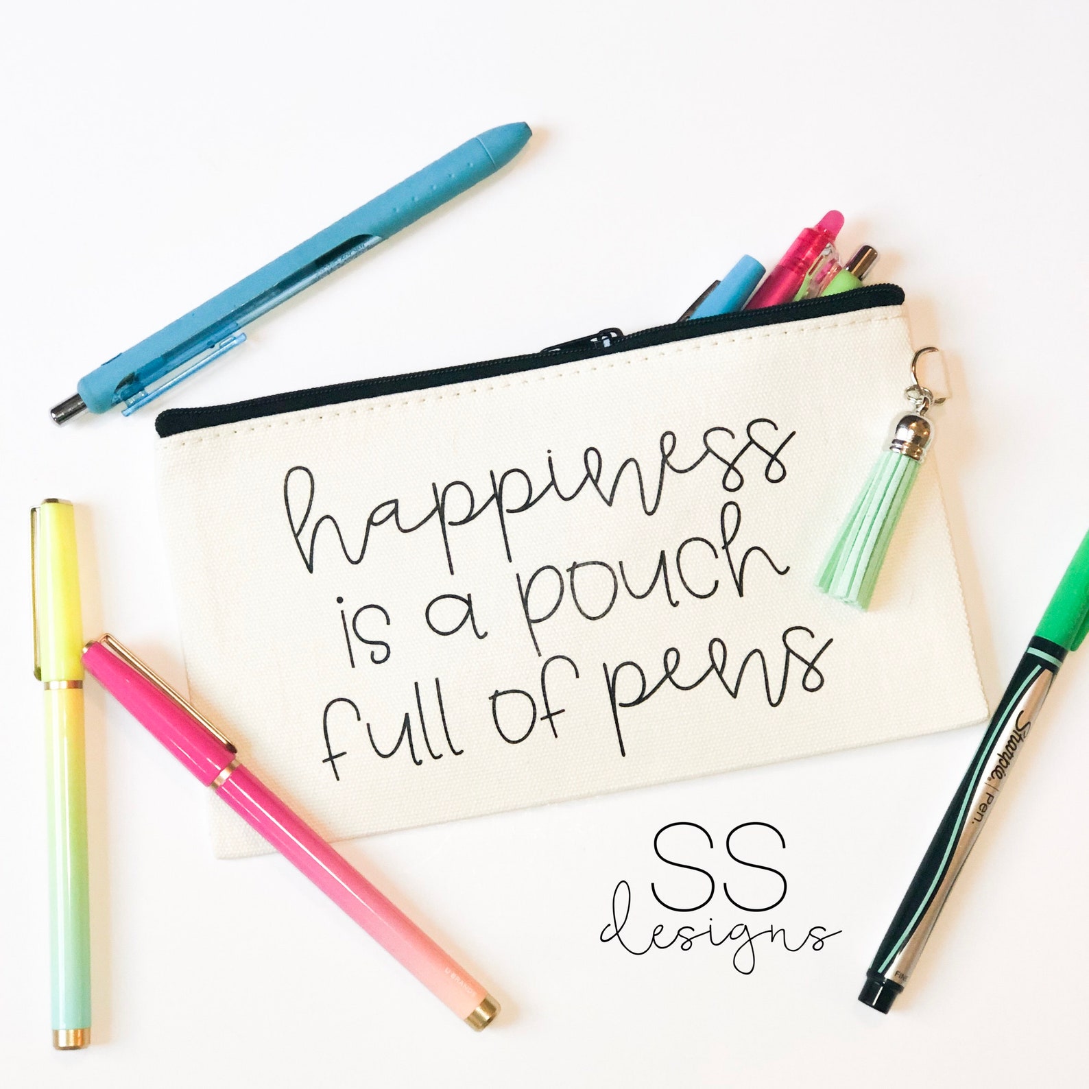 Happiness Pen Pouch // Flair Pen Pouch // Pencil Pouch // Pen Etsy