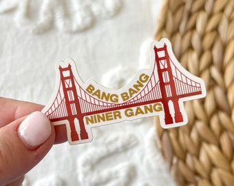 Bang Bang Niner Gang San Francisco 49ers Vinyl Waterproof Sticker Football Sticker Laptop Sticker Bottle Sticker Car Decal American Football