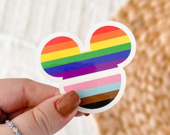 Pride waterproof Mickey Mouse Rainbow Waterproof Decal Vinyl Sticker New Design LGBTQ+