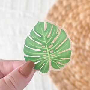 Transparent Monstera Leaf Palm Vinyl Waterproof Sticker Laptop Sticker Car Decal Bottle Stickers